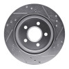 R1 00-06 Ford Thunderbird Rear Left Drilled & Slotted Silver Brake Rotor