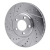 R1 00-06 Ford Thunderbird Front Left Drilled & Slotted Silver Brake Rotor