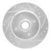 R1 93-93 Ford Mustang Front Right Drilled & Slotted Silver Brake Rotor