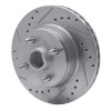 R1 93-93 Ford Mustang Front Left Drilled & Slotted Silver Brake Rotor