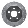 R1 90-92 Ford Taurus SHO Rear Left Drilled & Slotted Silver Brake Rotor