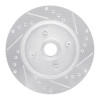 R1 87-88 Ford Thunderbird Front Right Drilled & Slotted Silver Brake Rotor