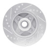 R1 87-88 Ford Thunderbird Front Right Drilled & Slotted Silver Brake Rotor