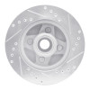 R1 87-88 Ford Thunderbird Front Left Drilled & Slotted Silver Brake Rotor