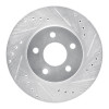 R1 89-90 Ford Thunderbird Front Right Drilled & Slotted Silver Brake Rotor