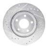 R1 89-90 Ford Thunderbird Front Right Drilled & Slotted Silver Brake Rotor
