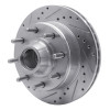 R1 80-85 Ford E-250 Econoline Front Left Drilled & Slotted Silver Brake Rotor