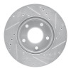 R1 75-80 Ford Granada Left Rear Drilled & Slotted Silver Brake Rotor