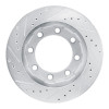 R1 77-79 Ford F-350 4WD (Excl Super Duty) Front Right Drilled & Slotted Silver Brake Rotor