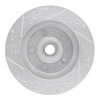 R1 73-73 Ford Galaxie 500 Front Right Drilled & Slotted Silver Brake Rotor