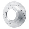 R1 77-79 Ford F-250 4WD (Excl Super Duty) Front Left Drilled & Slotted Silver Brake Rotor