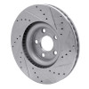 R1 15-20 Ford Edge Front Left Drilled & Slotted Silver Brake Rotor