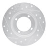R1 88-93 Ford Festiva Front Right Drilled & Slotted Silver Brake Rotor