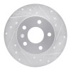 R1 02-08 Chevrolet Zafira (Mexico) Rear Right Drilled & Slotted Silver Brake Rotor