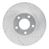 R1 07-08 Ford Edge Front Right Drilled & Slotted Silver Brake Rotor