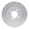 R1 91-02 Saturn SC Front Right Drilled & Slotted Silver Brake Rotor