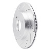 R1 91-02 Saturn SC Front Left Drilled & Slotted Silver Brake Rotor
