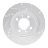 R1 91-02 Saturn SC Front Left Drilled & Slotted Silver Brake Rotor
