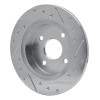 R1 91-98 Saturn SW1 Rear Left Drilled & Slotted Silver Brake Rotor