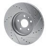 R1 13-22 Buick Encore Front Left Drilled & Slotted Silver Brake Rotor