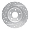 R1 11-22 Buick Encore Rear Right Drilled & Slotted Silver Brake Rotor