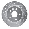 R1 11-22 Buick Encore Rear Left Drilled & Slotted Silver Brake Rotor