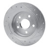 R1 11-16 Buick LaCrosse Rear Left Drilled & Slotted Silver Brake Rotor