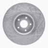 R1 14-19 Ford Focus Front Left Drilled & Slotted Silver Brake Rotor