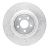 R1 15-23 Ford Mustang Front Right Drilled & Slotted Silver Brake Rotor
