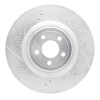 R1 15-23 Ford Mustang Front Left Drilled & Slotted Silver Brake Rotor