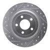 R1 15-23 Ford Mustang Rear Left Drilled & Slotted Silver Brake Rotor