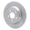 R1 15-23 Ford Mustang Rear Left Drilled & Slotted Silver Brake Rotor