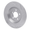 R1 15-23 Ford Mustang Rear Left Drilled & Slotted Silver Brake Rotor
