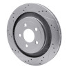 R1 15-23 Ford Mustang Rear Left Drilled & Slotted Silver Brake Rotor EDZ-54074L