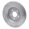 R1 15-23 Ford Mustang Rear Left Drilled & Slotted Silver Brake Rotor EDZ-54074L