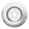 R1 13-20 Ford FusIon Rear Right Drilled & Slotted Silver Brake Rotor