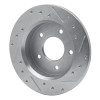 R1 84-88 Pontiac 6000 Rear Left Drilled & Slotted Silver Brake Rotor