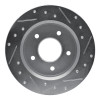 R1 84-88 Pontiac 6000 Rear Left Drilled & Slotted Silver Brake Rotor