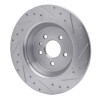 R1 13-20 Ford FusIon Rear Left Drilled & Slotted Silver Brake Rotor