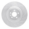 R1 13-14 Ford Mustang Front Right Drilled & Slotted Silver Brake Rotor