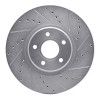 R1 04-19 Ford Escape Front Right Drilled & Slotted Silver Brake Rotor