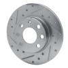 R1 88-89 Pontiac LeMans Front Left Drilled & Slotted Silver Brake Rotor