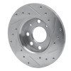R1 88-89 Pontiac LeMans Front Left Drilled & Slotted Silver Brake Rotor