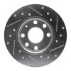 R1 88-89 Pontiac LeMans Front Left Drilled & Slotted Silver Brake Rotor