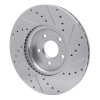 R1 04-19 Ford Focus Front Left Drilled & Slotted Silver Brake Rotor