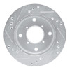 R1 89-01 Chevrolet Metro Front Right Drilled & Slotted Silver Brake Rotor