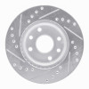R1 90-93 Asuna SUNFIRE Front Right Drilled & Slotted Silver Brake Rotor