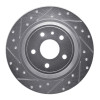 R1 13-20 Ford FusIon Rear Left Drilled & Slotted Silver Brake Rotor EDZ-54068L