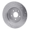 R1 13-20 Ford FusIon Rear Left Drilled & Slotted Silver Brake Rotor EDZ-54068L