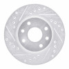 R1 90-93 Asuna SUNFIRE Front Left Drilled & Slotted Silver Brake Rotor
